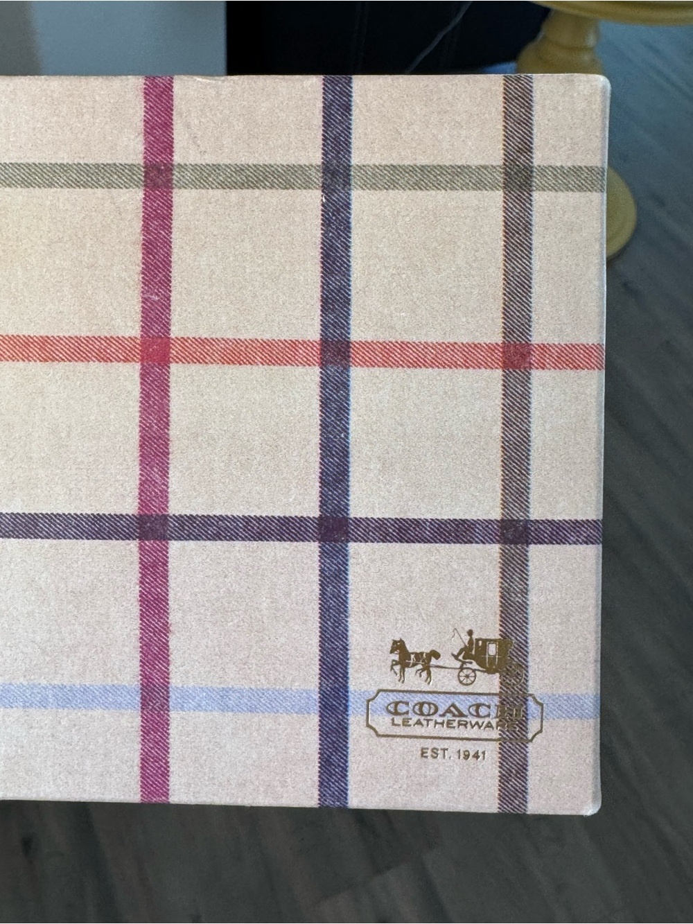 Coach Tattersall Silk scarf square 20” with box - Picture 7 of 8